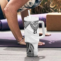 Flying Fijians Pacific Fiji Rugby Custom Tumbler With Handle Polynesian Pattern