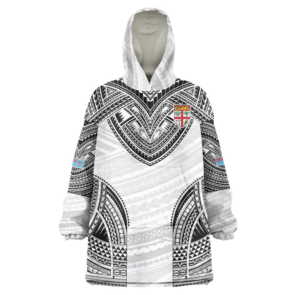 Flying Fijians Pacific Fiji Rugby Custom Wearable Blanket Hoodie Polynesian Pattern