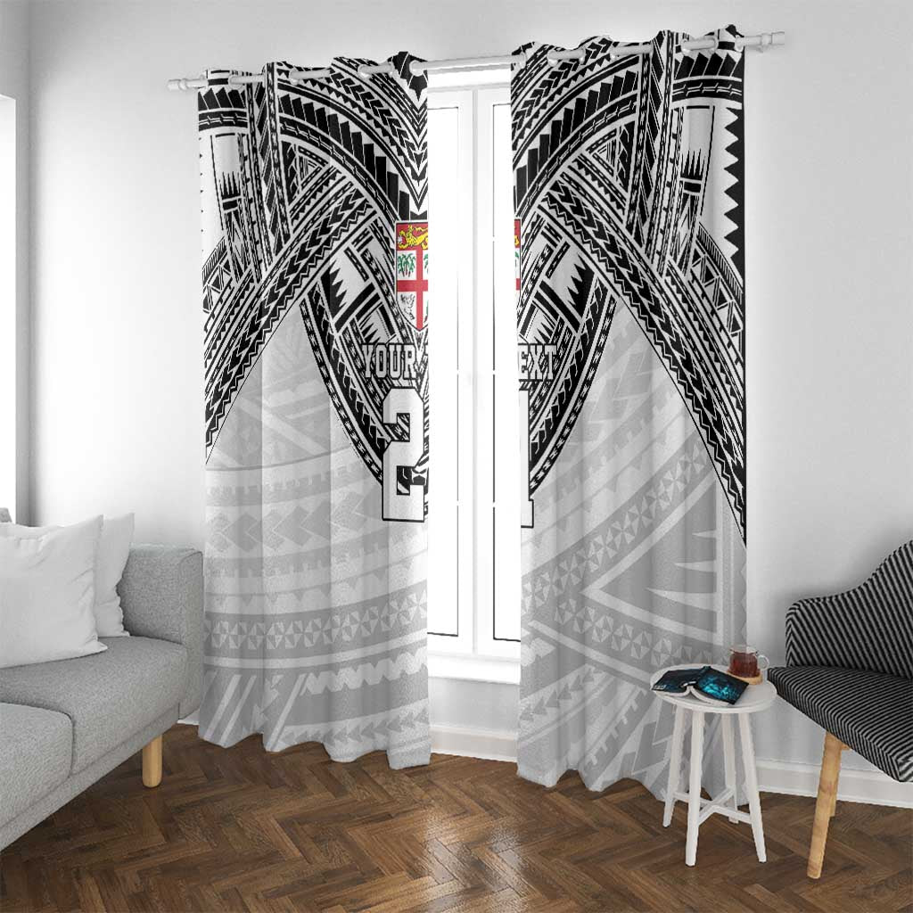 Flying Fijians Pacific Fiji Rugby Custom Window Curtain Polynesian Pattern