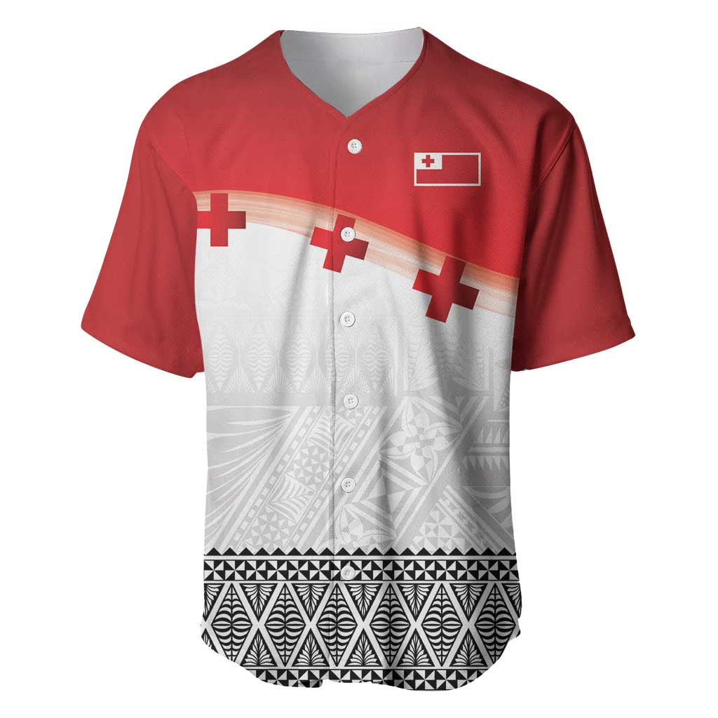 Ikale Tahi Pacific Tonga Rugby Custom Baseball Jersey Tongan Ngatu with Flag Pattern