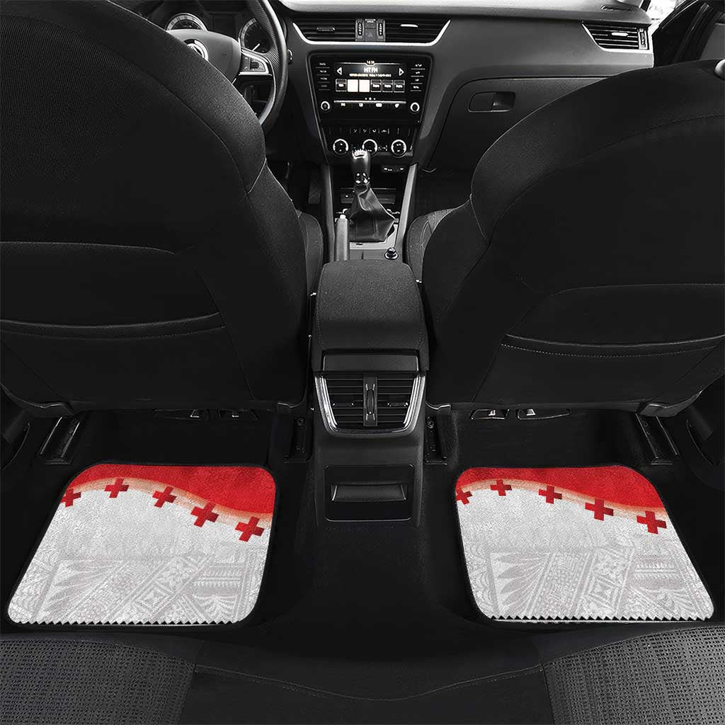 Ikale Tahi Pacific Tonga Rugby Custom Car Mats Tongan Ngatu with Flag Pattern