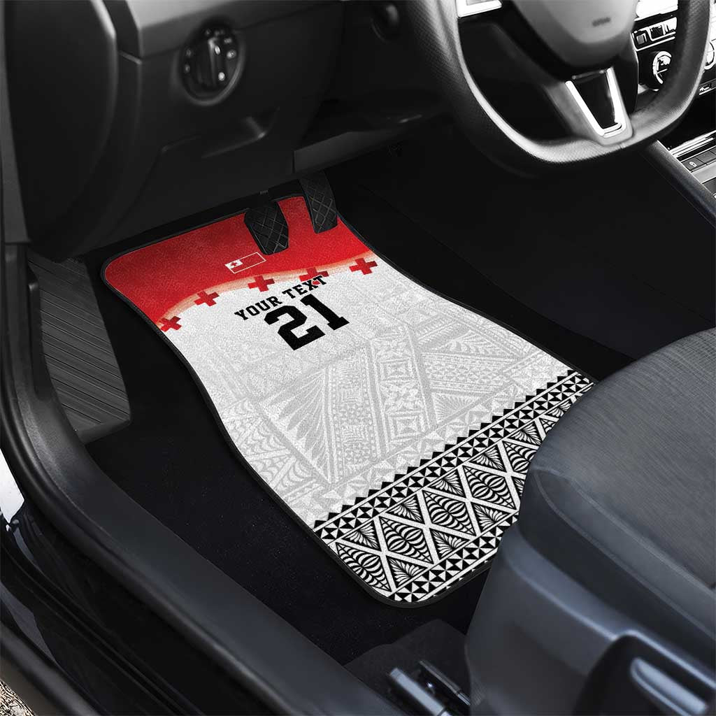 Ikale Tahi Pacific Tonga Rugby Custom Car Mats Tongan Ngatu with Flag Pattern