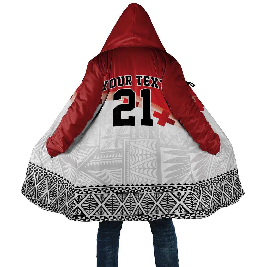 Ikale Tahi Pacific Tonga Rugby Custom Cloak Tongan Ngatu with Flag Pattern - Polynesian Pride