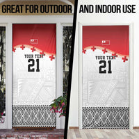 Ikale Tahi Pacific Tonga Rugby Custom Door Cover Tongan Ngatu with Flag Pattern - Polynesian Pride