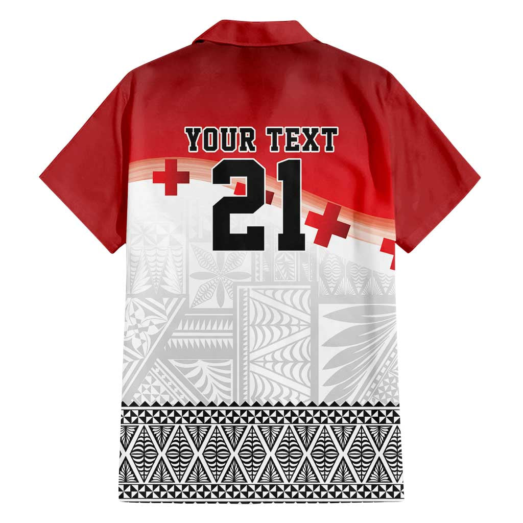Ikale Tahi Pacific Tonga Rugby Custom Family Matching Long Sleeve Bodycon Dress and Hawaiian Shirt Tongan Ngatu with Flag Pattern