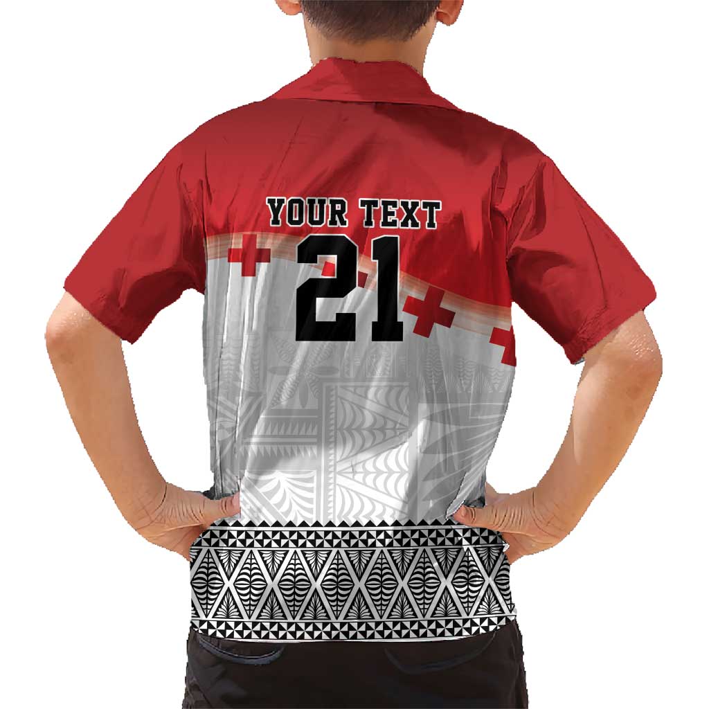 Ikale Tahi Pacific Tonga Rugby Custom Family Matching Short Sleeve Bodycon Dress and Hawaiian Shirt Tongan Ngatu with Flag Pattern