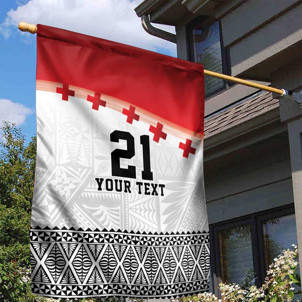 Ikale Tahi Pacific Tonga Rugby Custom Garden Flag Tongan Ngatu with Flag Pattern