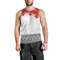 Ikale Tahi Pacific Tonga Rugby Custom Men Tank Top Tongan Ngatu with Flag Pattern