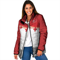 Ikale Tahi Pacific Tonga Rugby Custom Padded Jacket Tongan Ngatu with Flag Pattern - Polynesian Pride