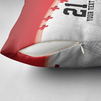 Ikale Tahi Pacific Tonga Rugby Custom Pillow Cover Tongan Ngatu with Flag Pattern - Polynesian Pride