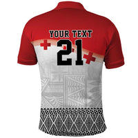 Ikale Tahi Pacific Tonga Rugby Custom Polo Shirt Tongan Ngatu with Flag Pattern