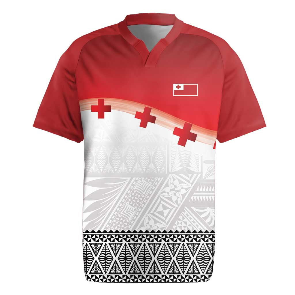 Ikale Tahi Pacific Tonga Rugby Custom Rugby Jersey Tongan Ngatu with Flag Pattern
