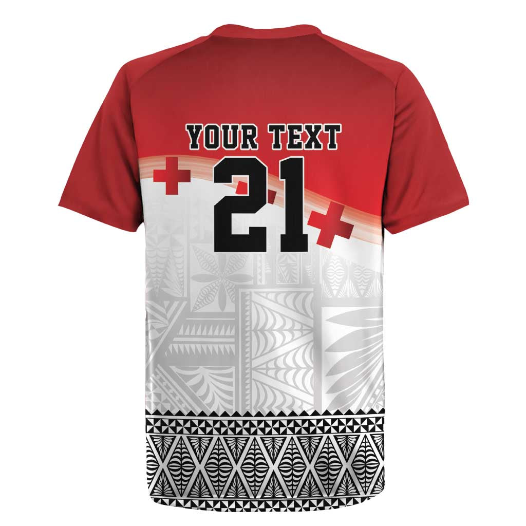 Ikale Tahi Pacific Tonga Rugby Custom Rugby Jersey Tongan Ngatu with Flag Pattern