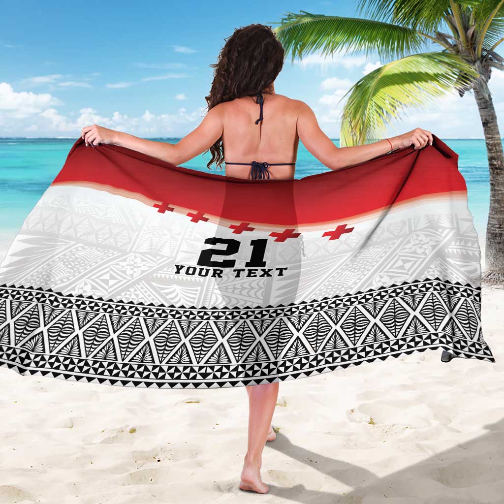 Ikale Tahi Pacific Tonga Rugby Custom Sarong Tongan Ngatu with Flag Pattern
