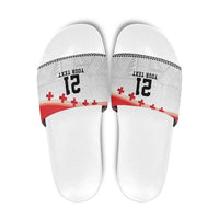 Ikale Tahi Pacific Tonga Rugby Custom Slide Sandals Tongan Ngatu with Flag Pattern - Polynesian Pride