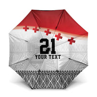 Ikale Tahi Pacific Tonga Rugby Custom Umbrella Tongan Ngatu with Flag Pattern - Polynesian Pride