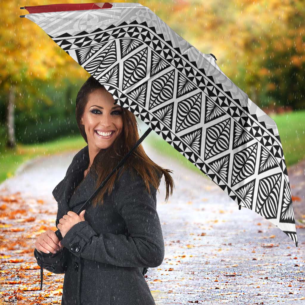 Ikale Tahi Pacific Tonga Rugby Custom Umbrella Tongan Ngatu with Flag Pattern - Polynesian Pride