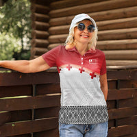 Ikale Tahi Pacific Tonga Rugby Custom Women Polo Shirt Tongan Ngatu with Flag Pattern