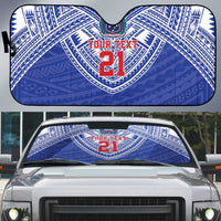 Manu Samoa Pacific Samoa Rugby Custom Auto Sun Shade Polynesian Pattern - Polynesian Pride