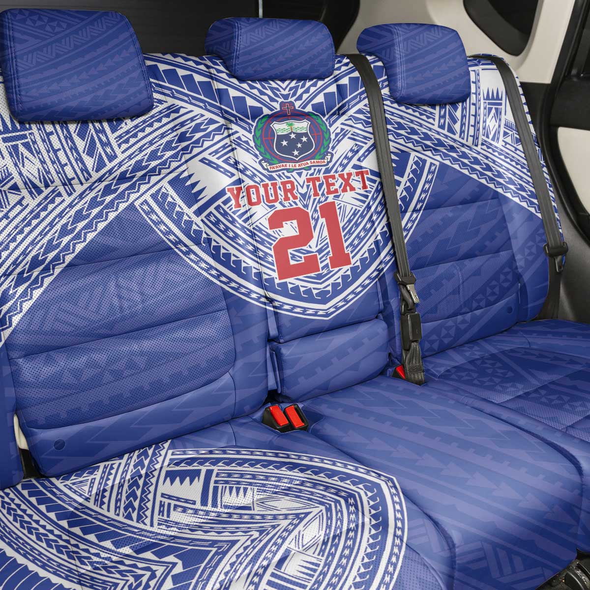 Manu Samoa Pacific Samoa Rugby Custom Back Car Seat Cover Polynesian Pattern
