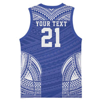 Manu Samoa Pacific Samoa Rugby Custom Basketball Jersey Polynesian Pattern - Polynesian Pride