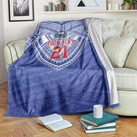 Manu Samoa Pacific Samoa Rugby Custom Blanket Polynesian Pattern