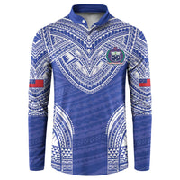 Manu Samoa Pacific Samoa Rugby Custom Button Sweatshirt Polynesian Pattern