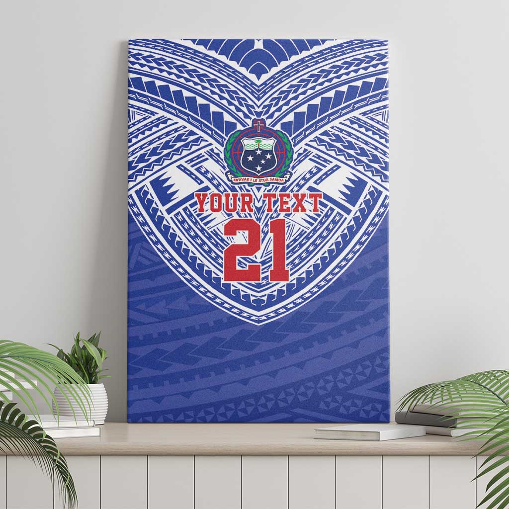 Manu Samoa Pacific Samoa Rugby Custom Canvas Wall Art Polynesian Pattern