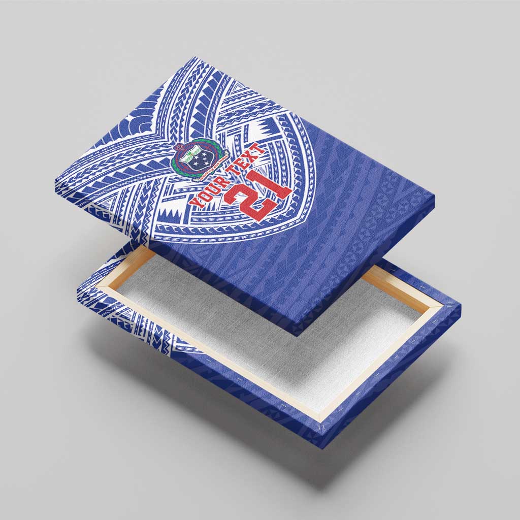 Manu Samoa Pacific Samoa Rugby Custom Canvas Wall Art Polynesian Pattern