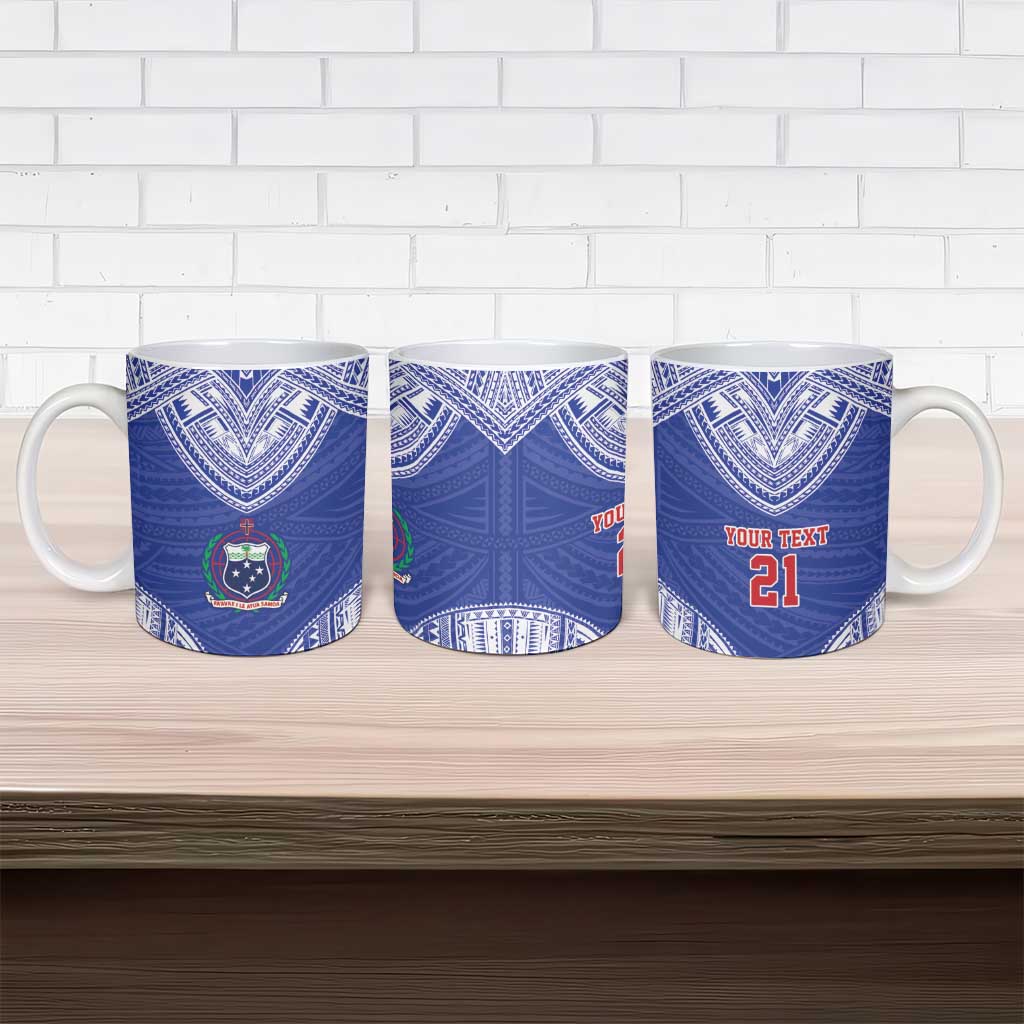 Manu Samoa Pacific Samoa Rugby Custom Ceramic Mug Polynesian Pattern - Polynesian Pride