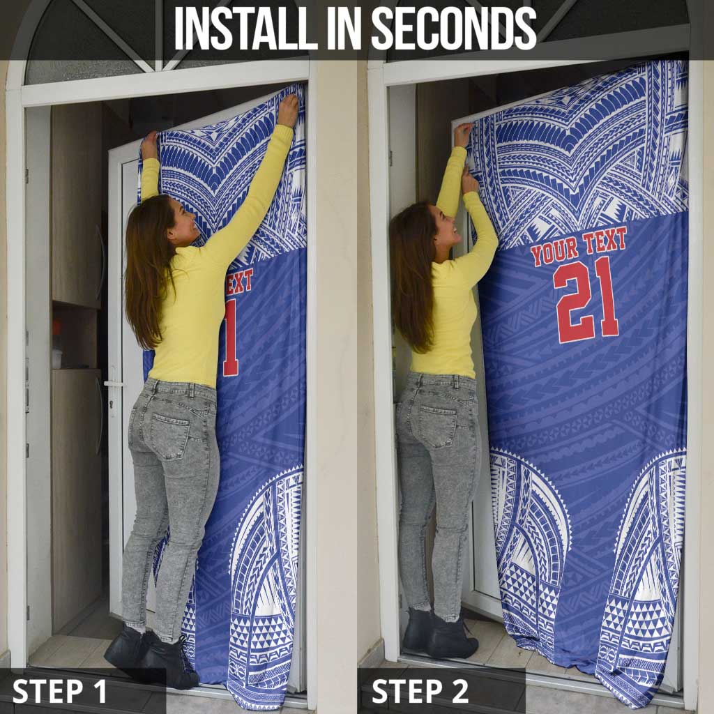 Manu Samoa Pacific Samoa Rugby Custom Door Cover Polynesian Pattern - Polynesian Pride