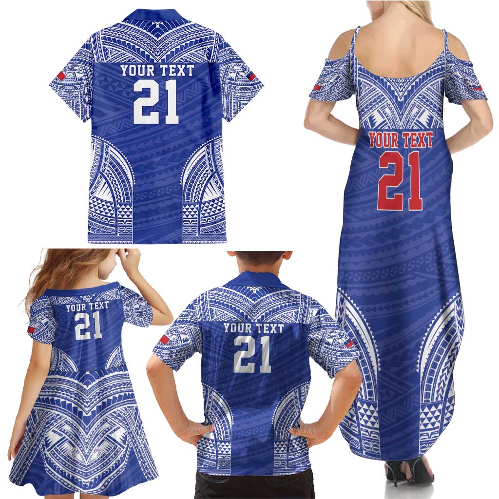 Manu Samoa Pacific Samoa Rugby Custom Family Matching Summer Maxi Dress and Hawaiian Shirt Polynesian Pattern