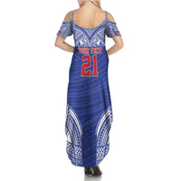 Manu Samoa Pacific Samoa Rugby Custom Family Matching Summer Maxi Dress and Hawaiian Shirt Polynesian Pattern
