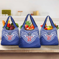 Manu Samoa Pacific Samoa Rugby Custom Grocery Bag Polynesian Pattern