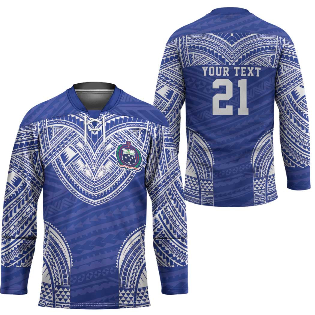 Manu Samoa Pacific Samoa Rugby Custom Hockey Jersey Polynesian Pattern - Polynesian Pride
