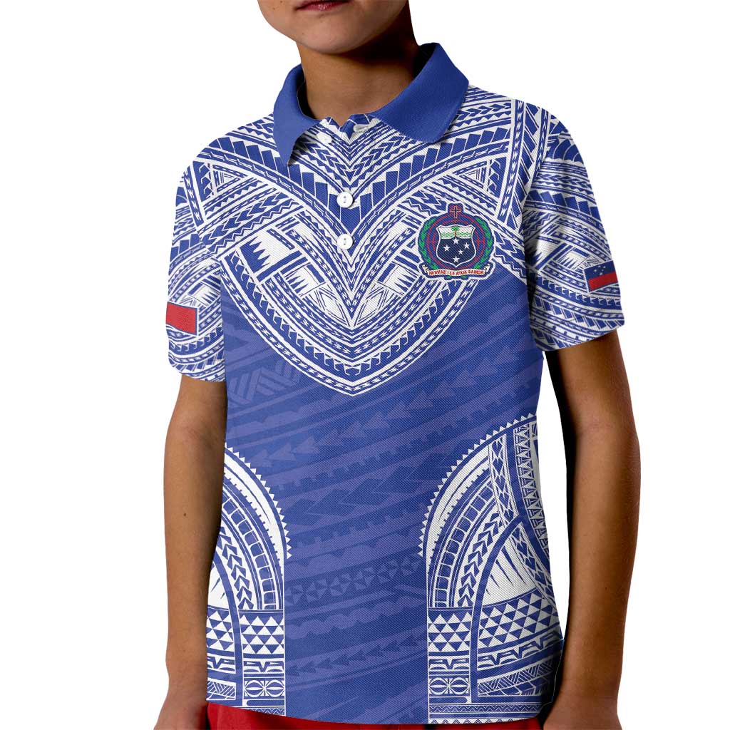 Manu Samoa Pacific Samoa Rugby Custom Kid Polo Shirt Polynesian Pattern