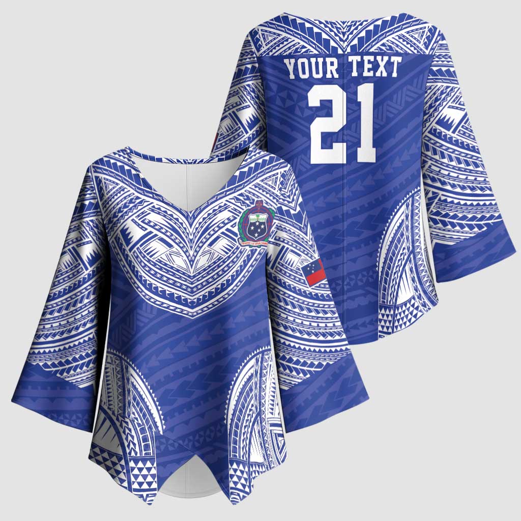 Manu Samoa Pacific Samoa Rugby Custom Kimono Sleeve Blouse Polynesian Pattern - Polynesian Pride