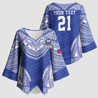 Manu Samoa Pacific Samoa Rugby Custom Kimono Sleeve Blouse Polynesian Pattern - Polynesian Pride