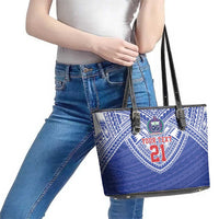 Manu Samoa Pacific Samoa Rugby Custom Leather Tote Bag Polynesian Pattern