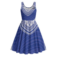 Manu Samoa Pacific Samoa Rugby Custom Midi Dress Polynesian Pattern - Polynesian Pride