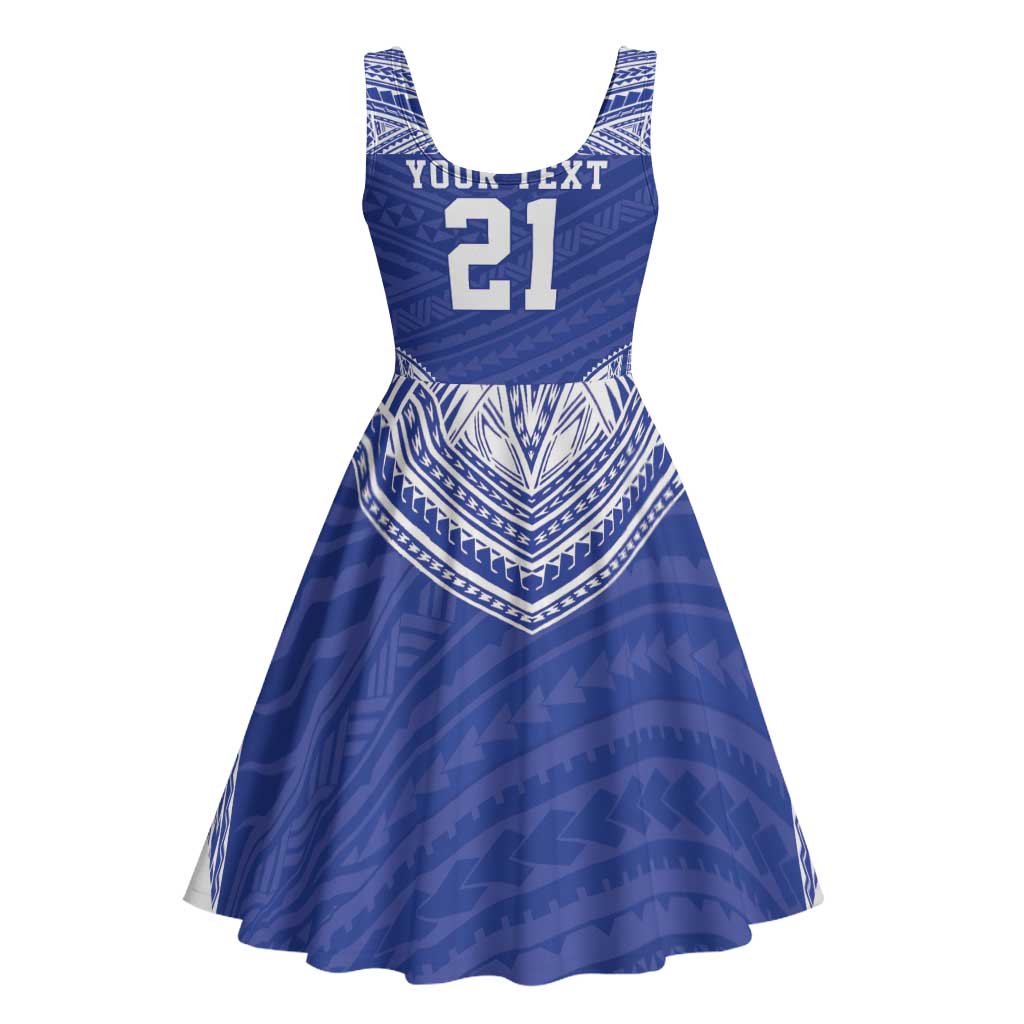 Manu Samoa Pacific Samoa Rugby Custom Midi Dress Polynesian Pattern - Polynesian Pride