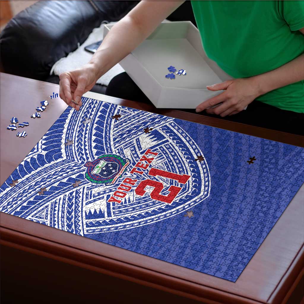 Manu Samoa Pacific Samoa Rugby Custom Puzzle Polynesian Pattern - Polynesian Pride
