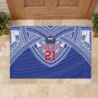Manu Samoa Pacific Samoa Rugby Custom Rubber Doormat Polynesian Pattern