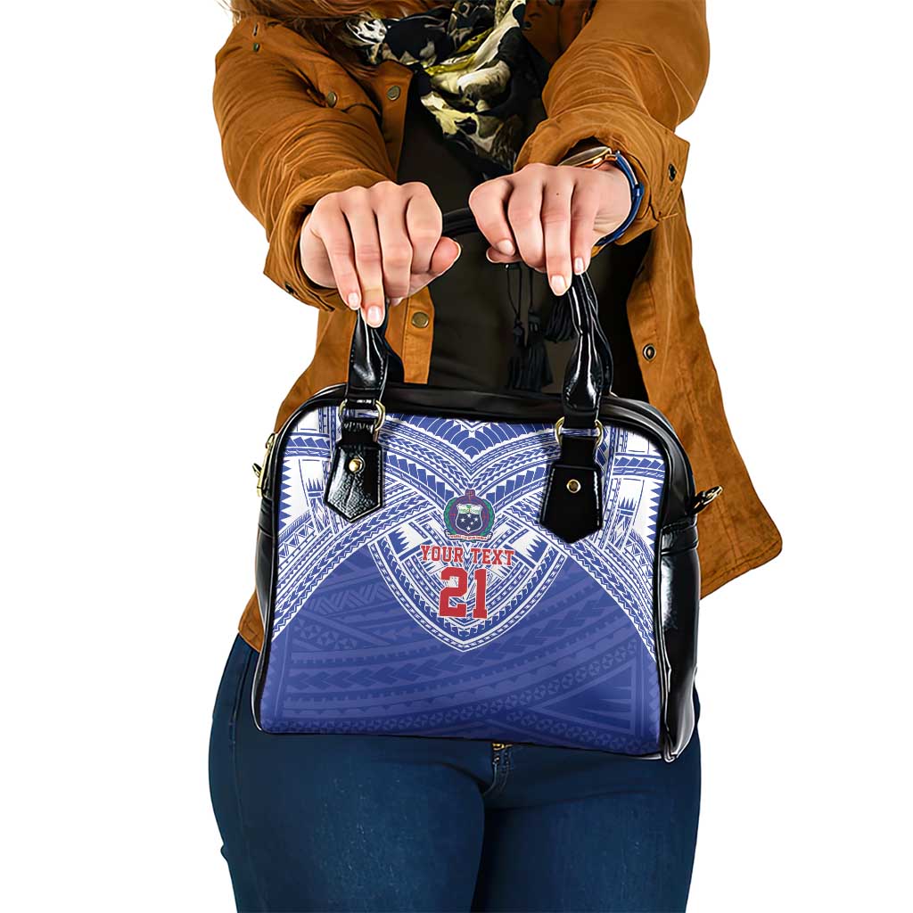 Manu Samoa Pacific Samoa Rugby Custom Shoulder Handbag Polynesian Pattern