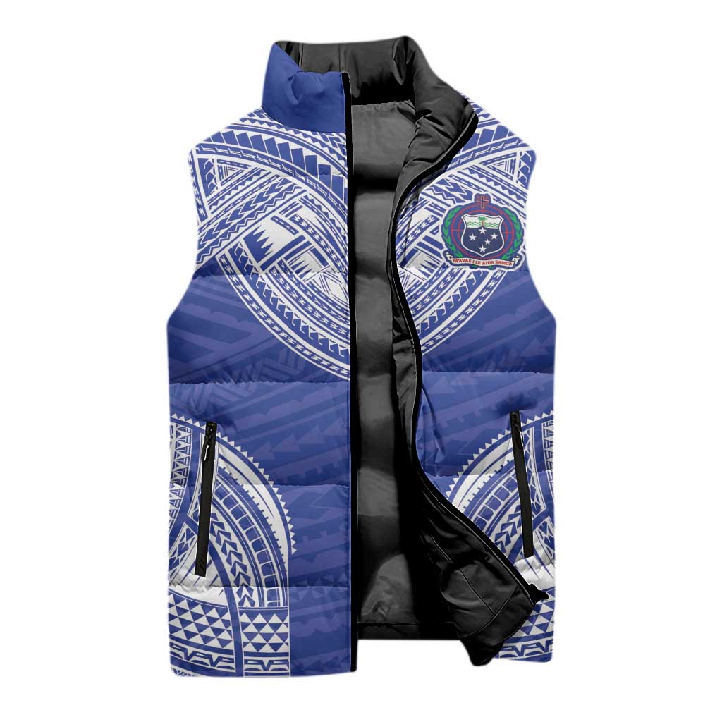Manu Samoa Pacific Samoa Rugby Custom Sleeveless Puffer Jacket Polynesian Pattern - Polynesian Pride
