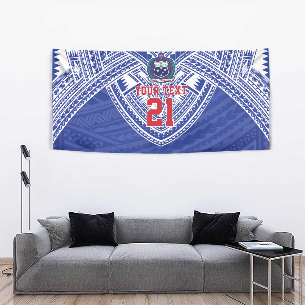 Manu Samoa Pacific Samoa Rugby Custom Tapestry Polynesian Pattern