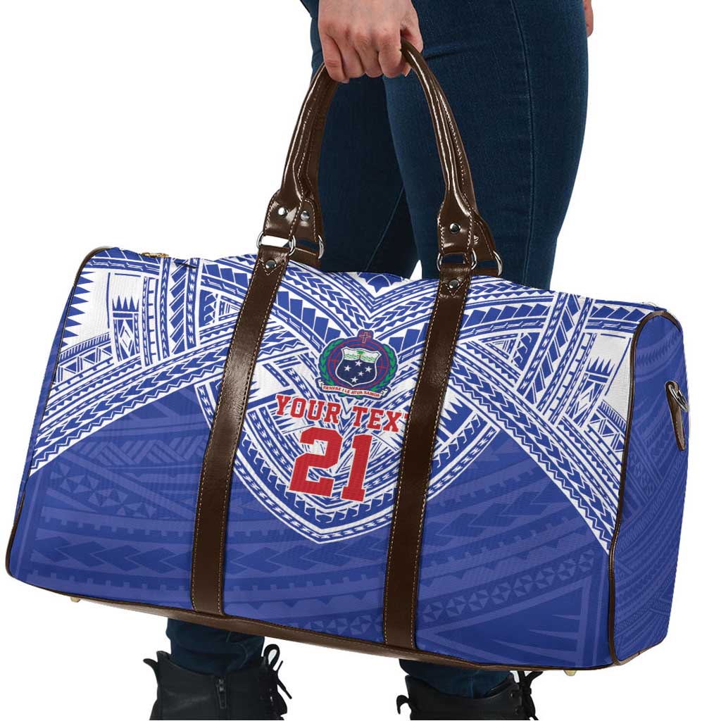 Manu Samoa Pacific Samoa Rugby Custom Travel Bag Polynesian Pattern - Polynesian Pride