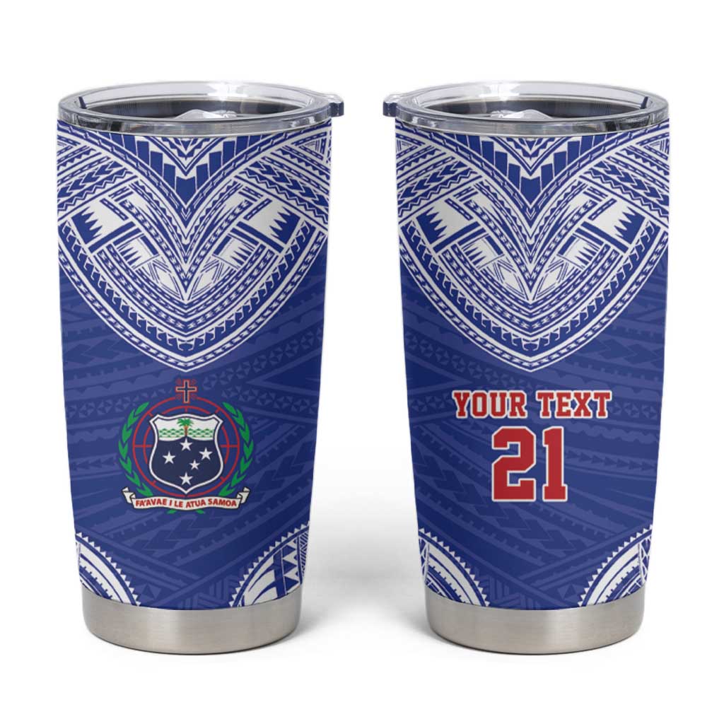 Manu Samoa Pacific Samoa Rugby Custom Tumbler Cup Polynesian Pattern