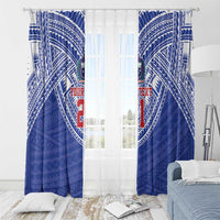 Manu Samoa Pacific Samoa Rugby Custom Window Curtain Polynesian Pattern
