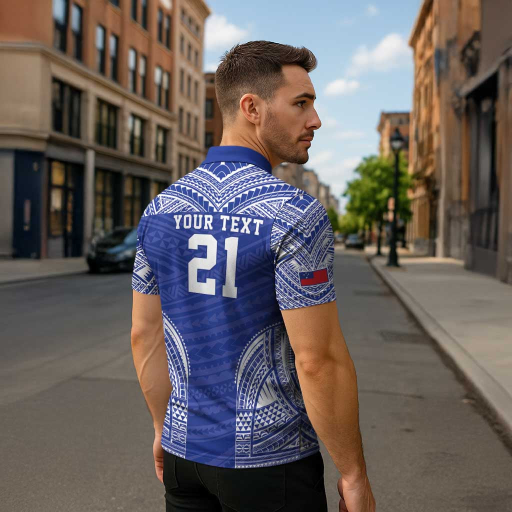 Manu Samoa Pacific Samoa Rugby Custom Zipper Polo Shirt Polynesian Pattern - Polynesian Pride